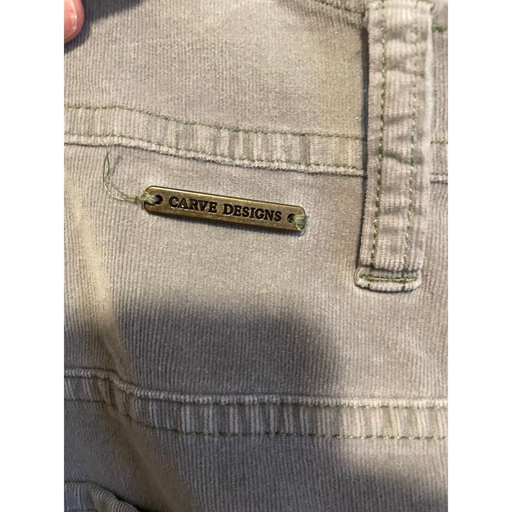 Carve Designs Jason Overall Short Gray Wale Corduroy Relaxed Logo Pockets Size 6 - Picture 7 of 9